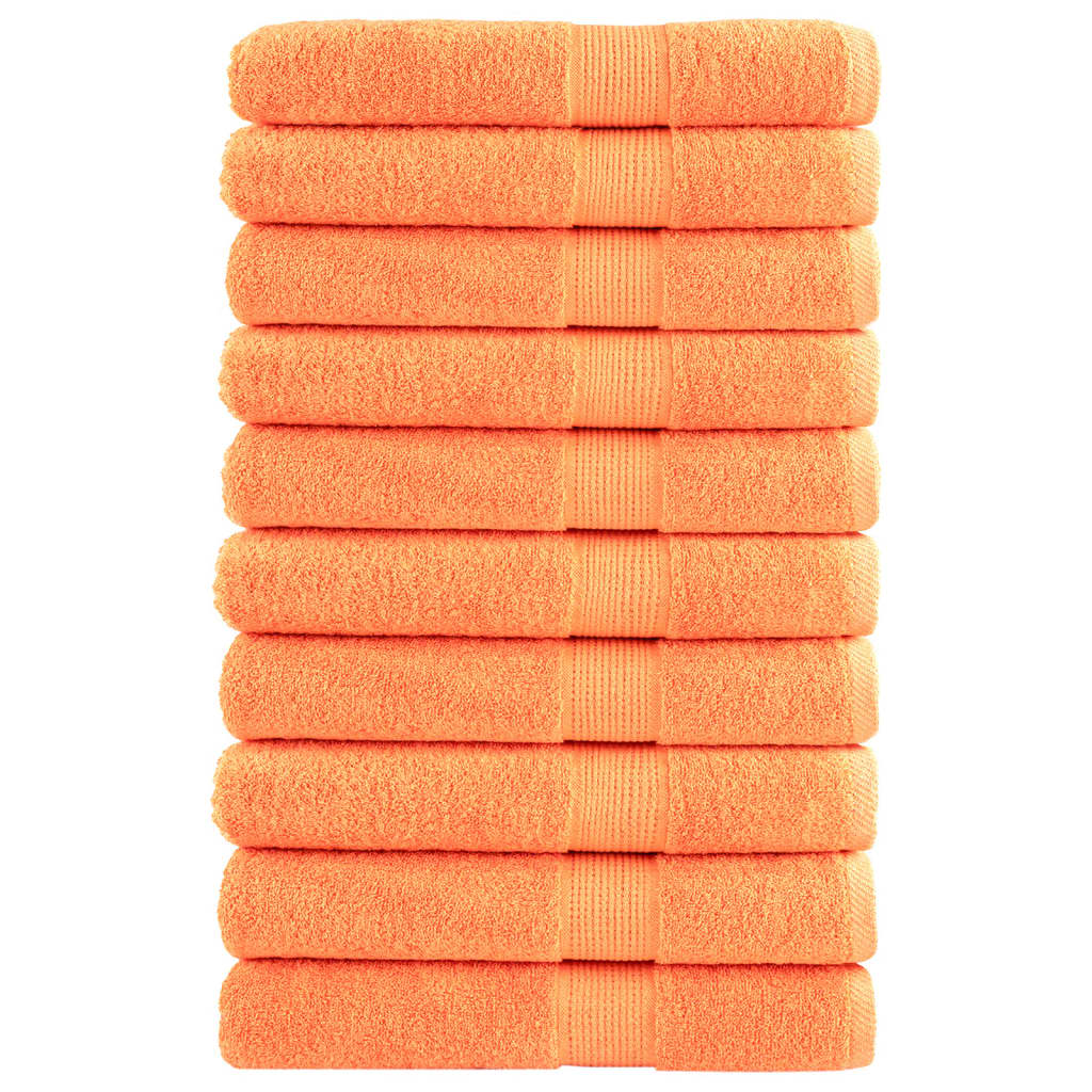 Handdoeken 10 st 600 g/m² 100x200 cm 100% katoen oranje