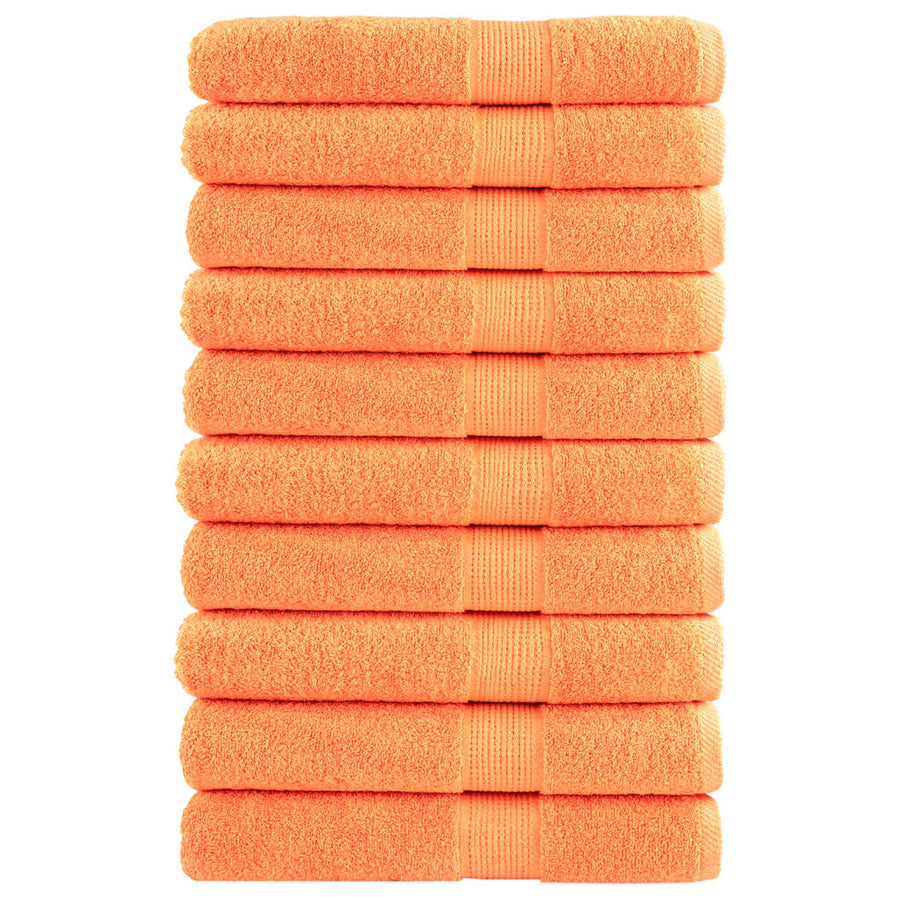 Handdoeken 10 st 600 g/m² 100x200 cm 100% katoen oranje