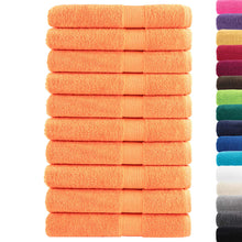 Handdoeken 10 st 600 g/m² 100x200 cm 100% katoen oranje