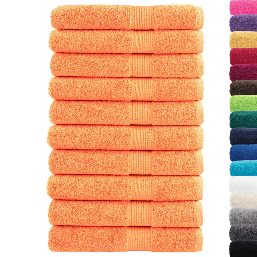 Handdoeken 10 st 600 g/m² 100x200 cm 100% katoen oranje