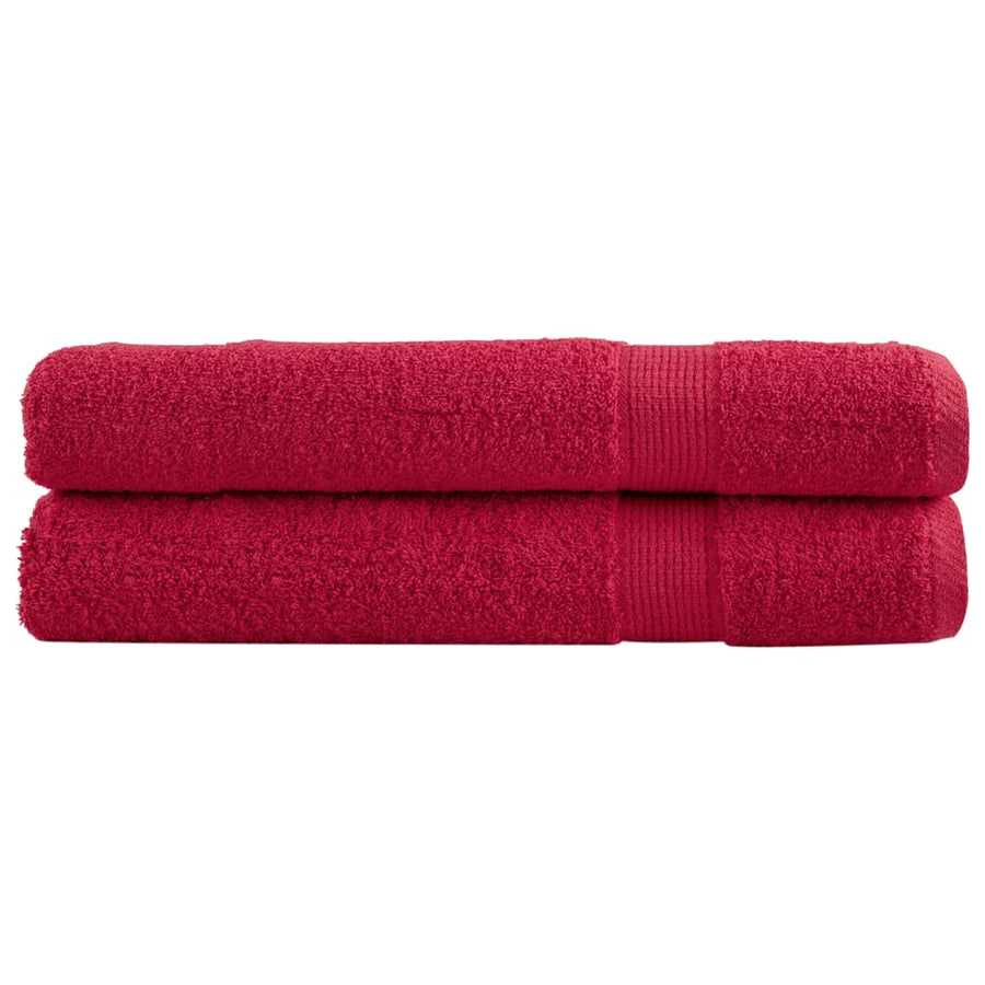 Saunadoeken 2 st 600 g/m² 80x200 cm 100% katoen rood