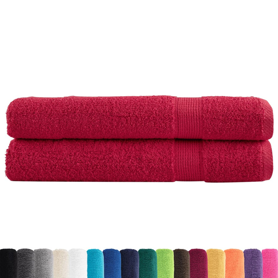 Saunadoeken 2 st 600 g/m² 80x200 cm 100% katoen rood