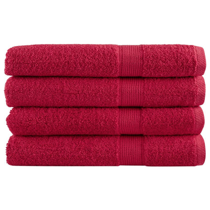 Saunadoeken 4 st 600 g/m² 80x200 cm 100% katoen rood
