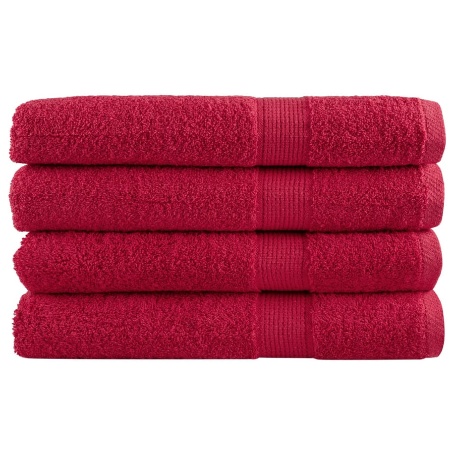 Saunadoeken 4 st 600 g/m² 80x200 cm 100% katoen rood