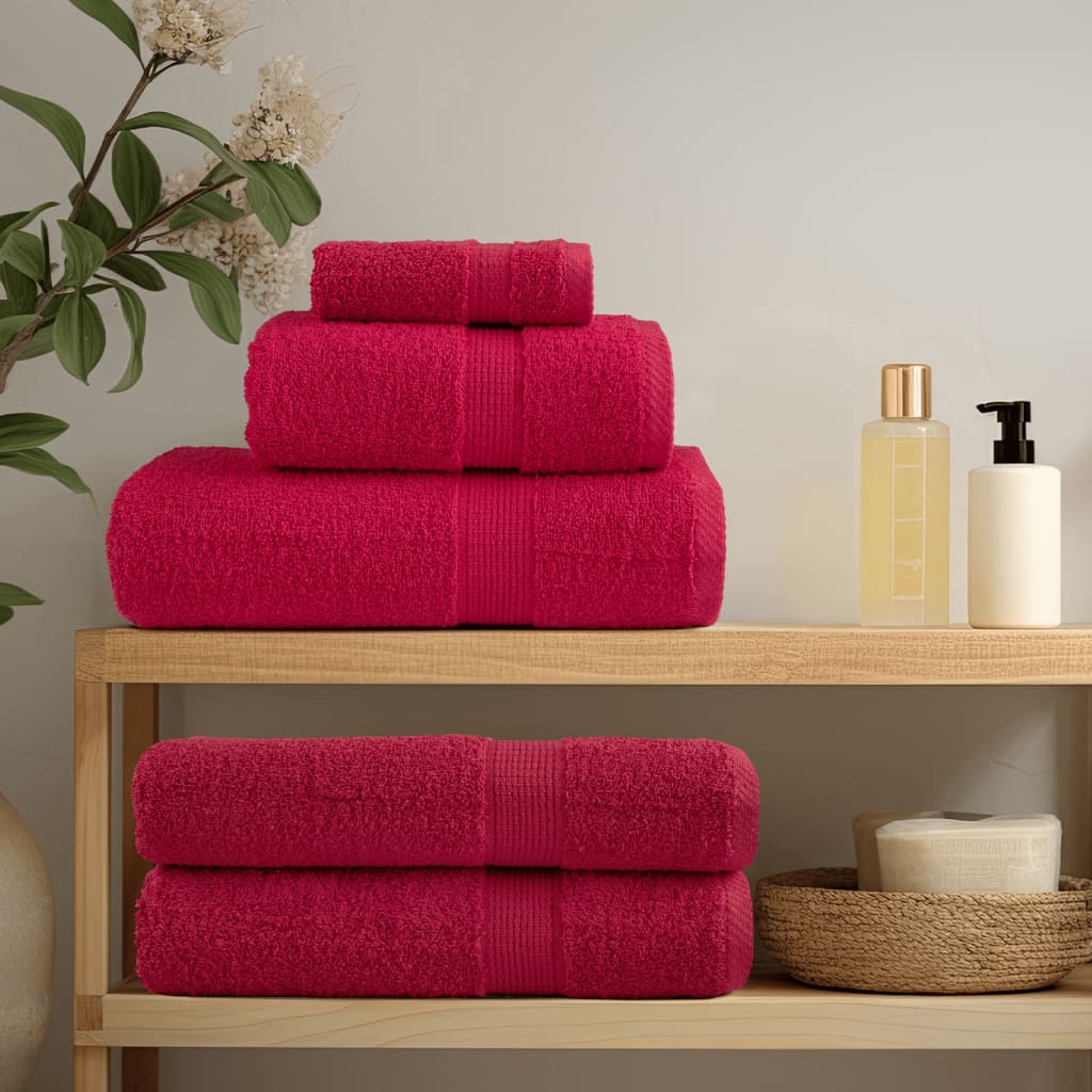 Saunadoeken 4 st 600 g/m² 80x200 cm 100% katoen rood