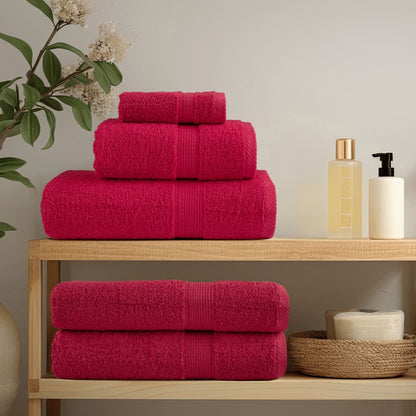 Saunadoeken 4 st 600 g/m² 80x200 cm 100% katoen rood