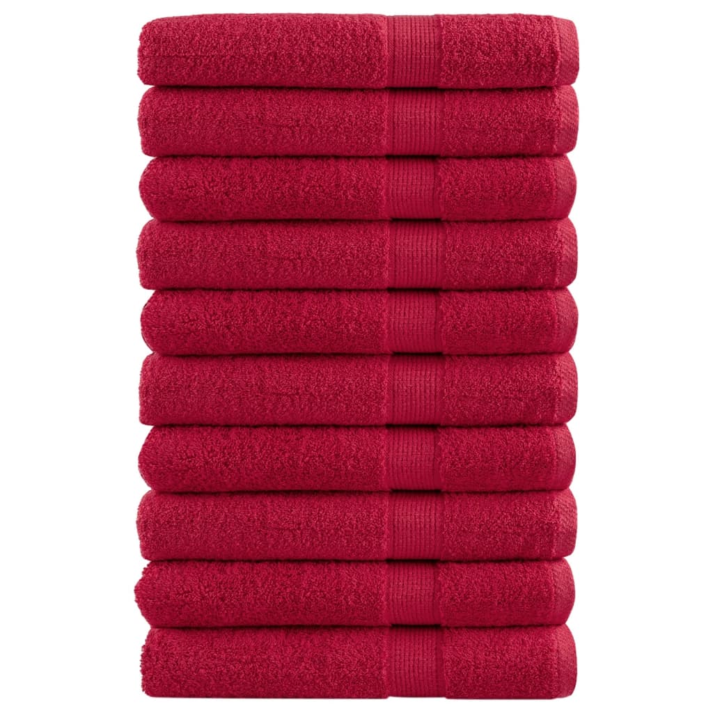 Saunadoeken 10 st 600 g/m² 80x200 cm 100% katoen rood