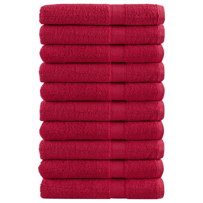 Saunadoeken 10 st 600 g/m² 80x200 cm 100% katoen rood