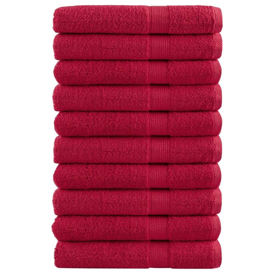 Saunadoeken 10 st 600 g/m² 80x200 cm 100% katoen rood
