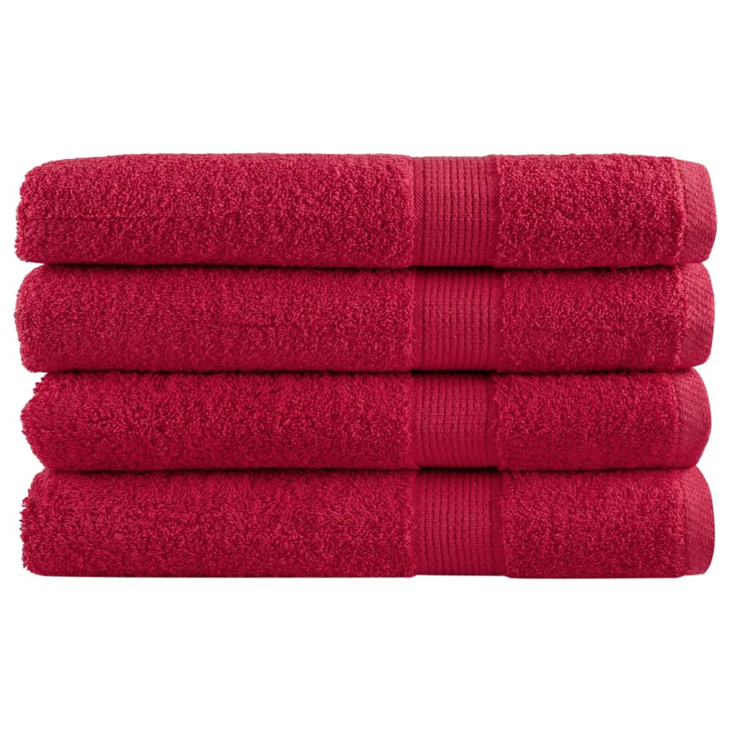 Handdoeken 4 st 600 g/m² 100x200 cm 100% katoen rood