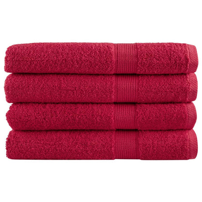 Handdoeken 4 st 600 g/m² 100x200 cm 100% katoen rood