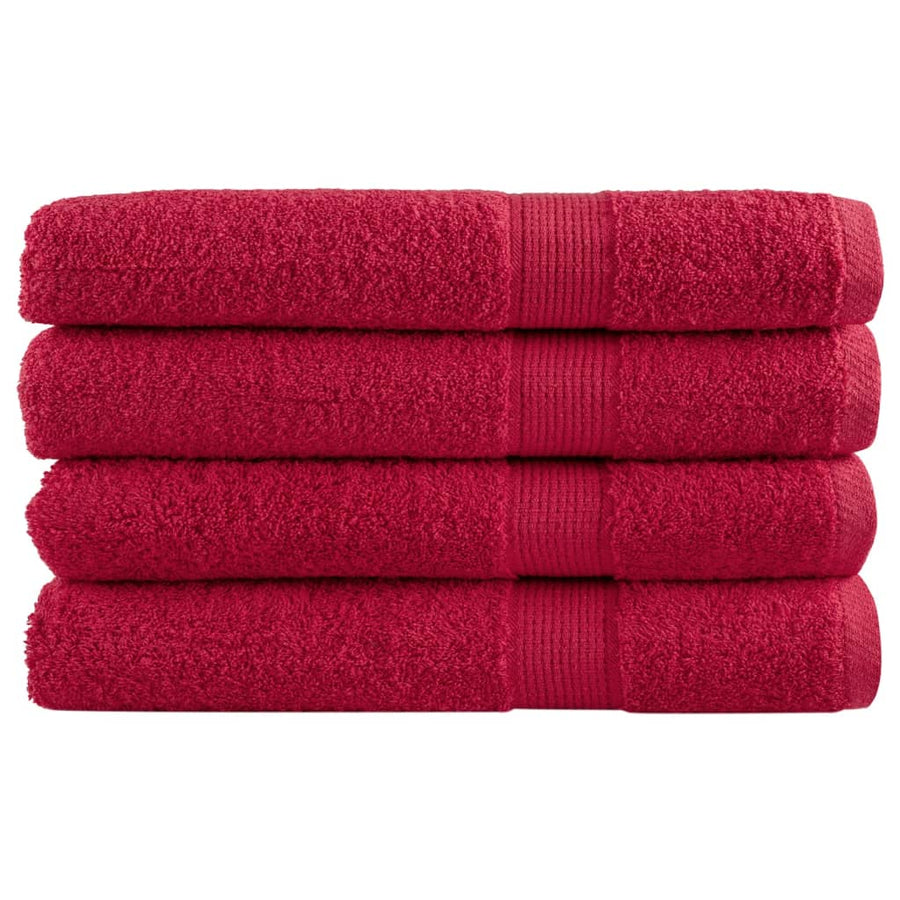Handdoeken 4 st 600 g/m² 100x200 cm 100% katoen rood