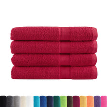 Handdoeken 4 st 600 g/m² 100x200 cm 100% katoen rood