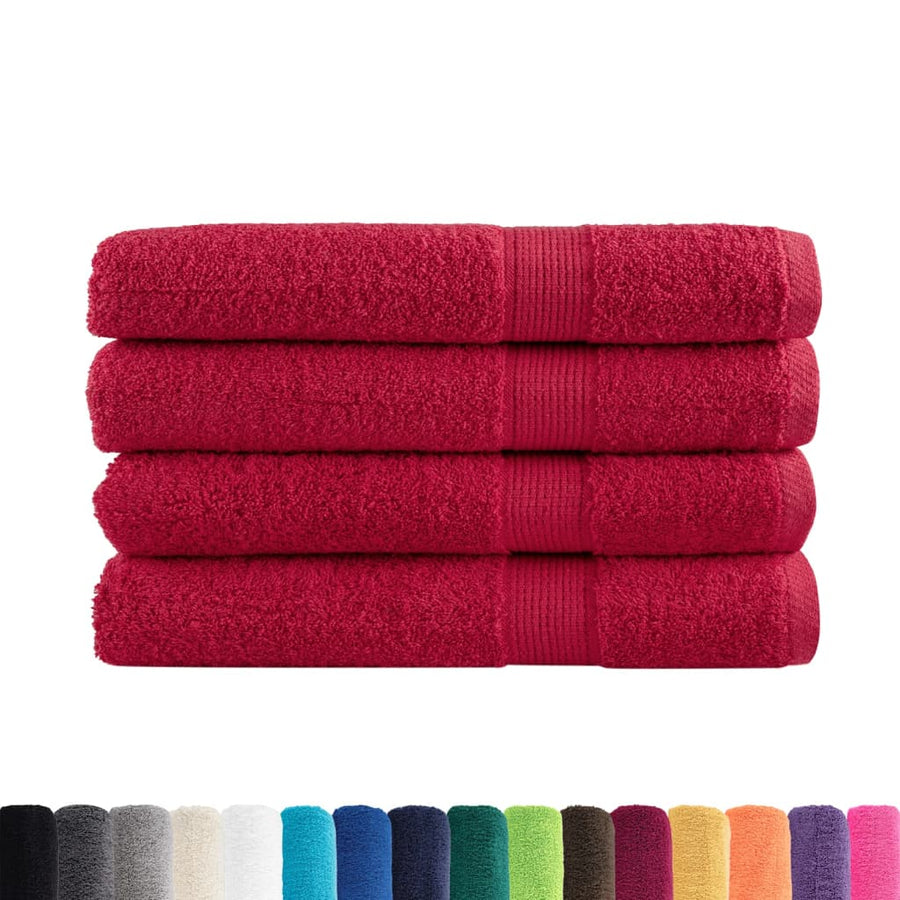 Handdoeken 4 st 600 g/m² 100x200 cm 100% katoen rood