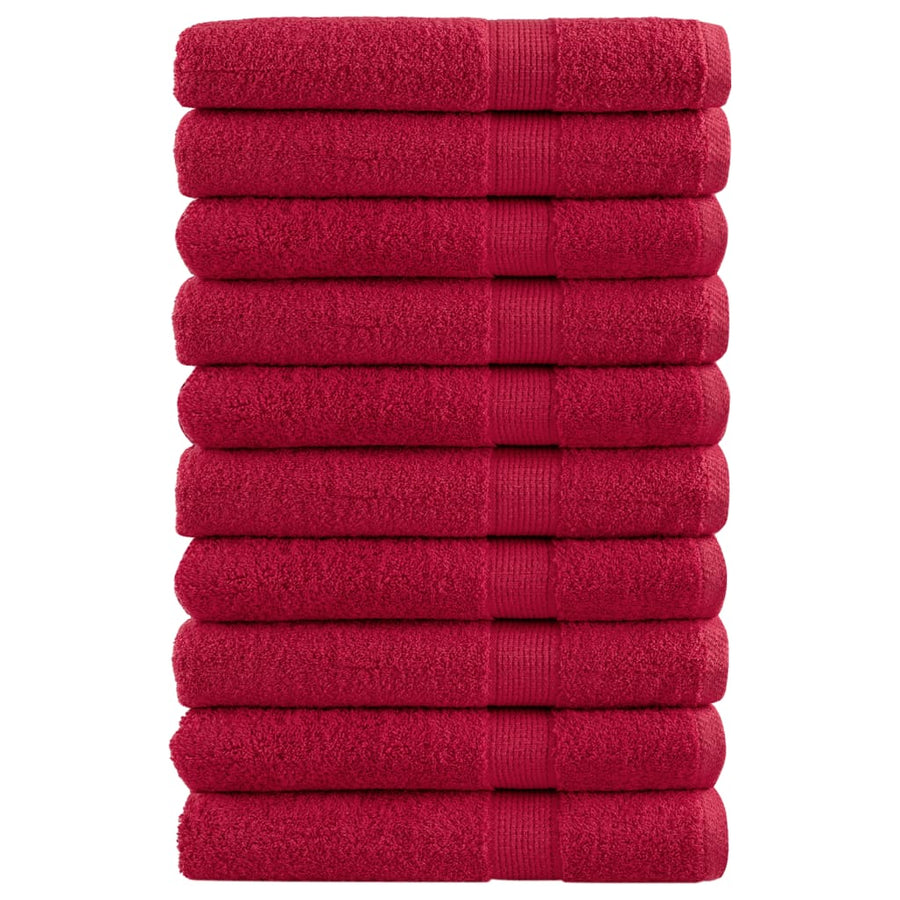 Handdoeken 10 st 600 g/m² 100x200 cm 100% katoen rood