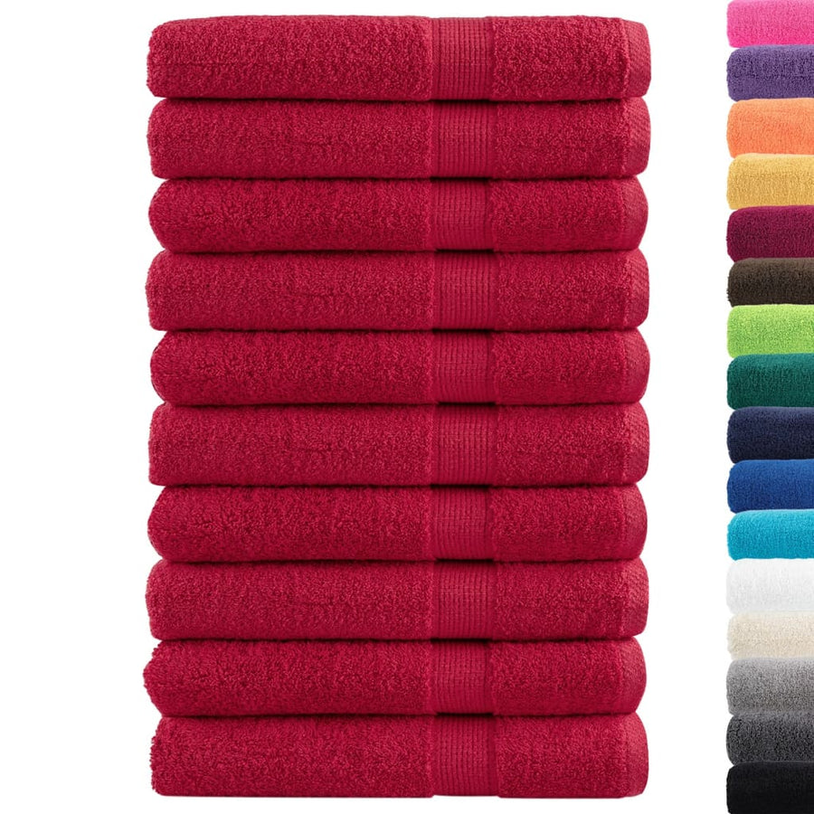 Handdoeken 10 st 600 g/m² 100x200 cm 100% katoen rood