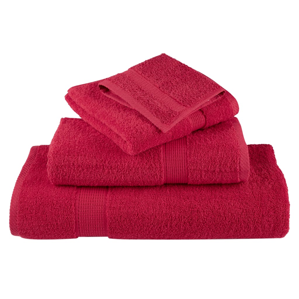 Handdoeken 10 st 600 g/m² 100x200 cm 100% katoen rood