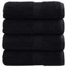 Washandjes 4 stuks zwart 30x30 cm 600 g/m2