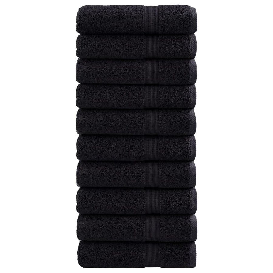 Handdoeken 10 st 600 g/m² 50x100 cm 100% katoen zwart