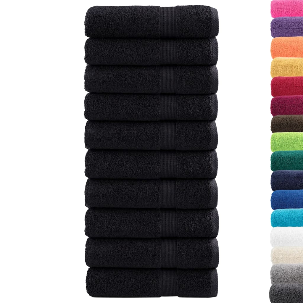 Handdoeken 10 st 600 g/m² 50x100 cm 100% katoen zwart