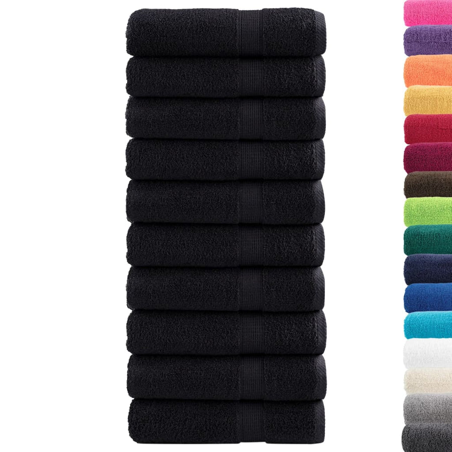 Handdoeken 10 st 600 g/m² 50x100 cm 100% katoen zwart