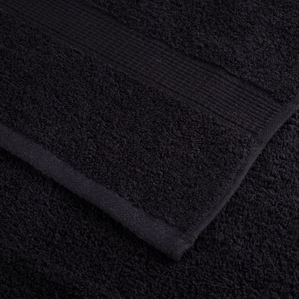Saunadoeken 10 st 600 g/m² 80x200 cm 100% katoen zwart