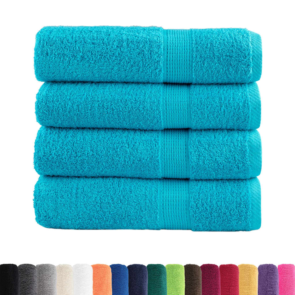 Handdoeken SOLUND 4 st 600 g/m² 50x100 cm turquoise