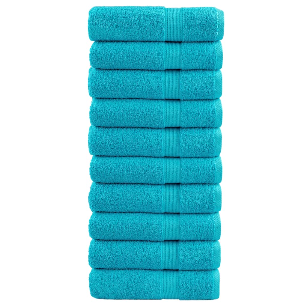 Badhanddoeken 10 st 600 g/m² 70x140 cm 100% katoen turquoise