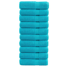 Badhanddoeken 10 st 600 g/m² 70x140 cm 100% katoen turquoise