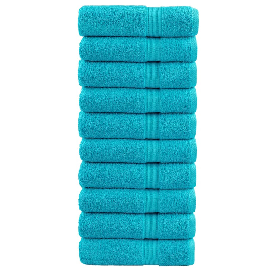 Badhanddoeken 10 st 600 g/m² 70x140 cm 100% katoen turquoise