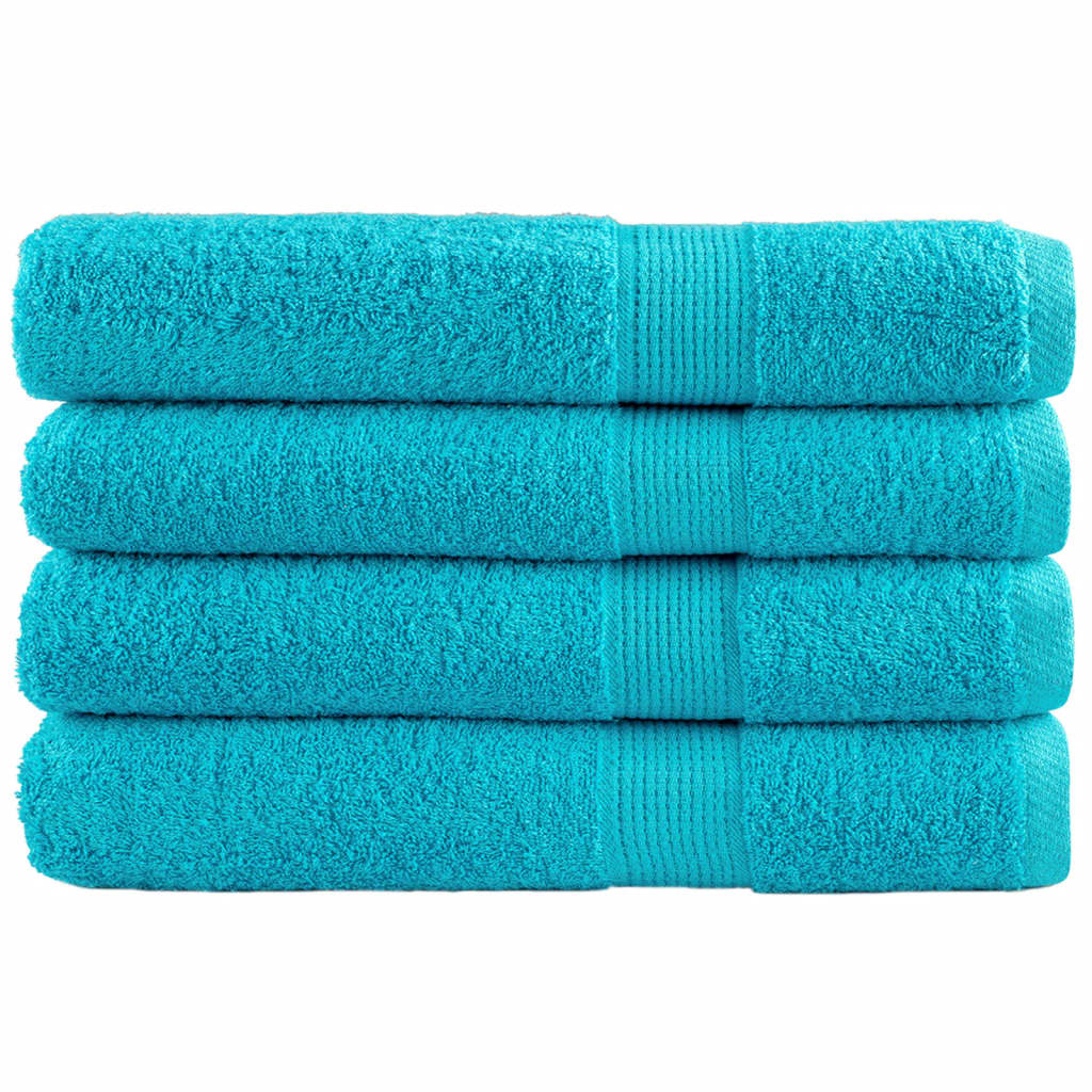 Saunahanddoeken 4 st 600 g/m² 80x200 cm 100% katoen turquoise