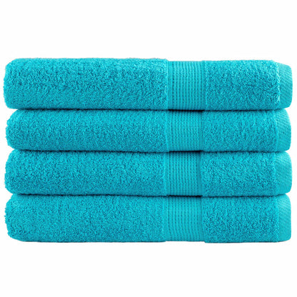 Saunahanddoeken 4 st 600 g/m² 80x200 cm 100% katoen turquoise