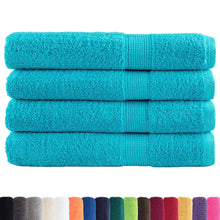 Saunahanddoeken 4 st 600 g/m² 80x200 cm 100% katoen turquoise