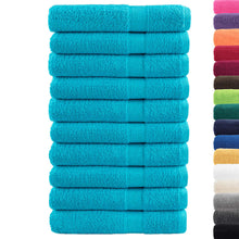 Saunahanddoeken 10 st 600 g/m² 80x200 cm 100% katoen turquoise