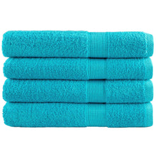 Handdoeken 4 st 600 g/m² 100x200 cm 100% katoen turquoise