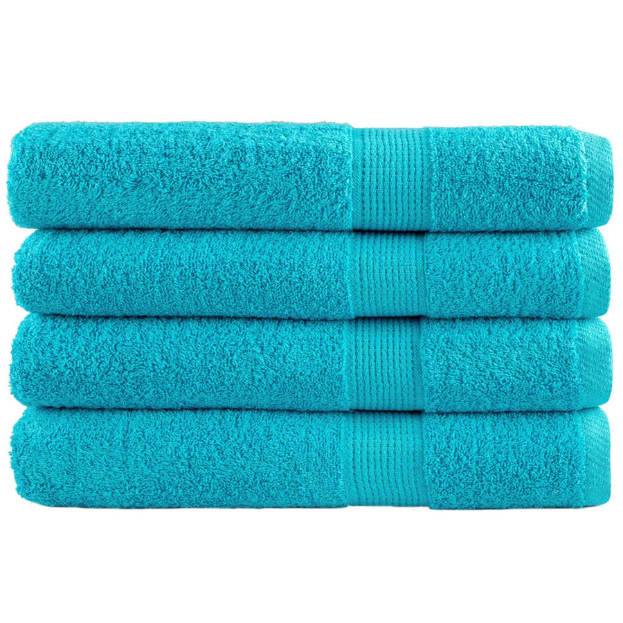 Handdoeken 4 st 600 g/m² 100x200 cm 100% katoen turquoise
