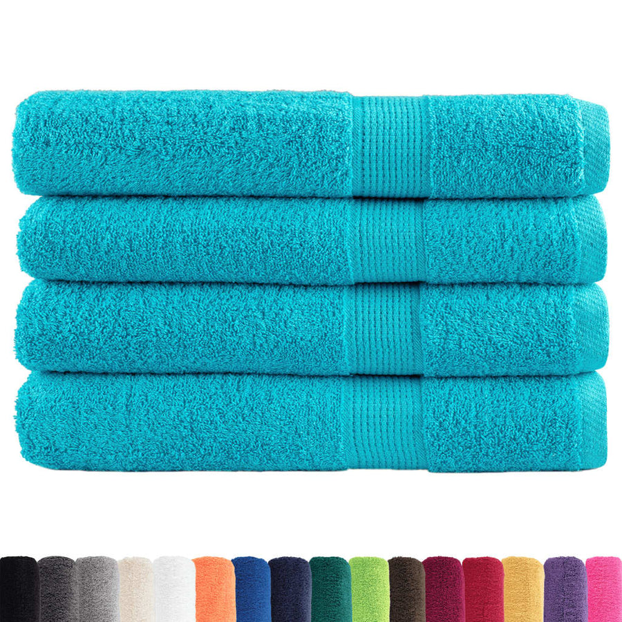 Handdoeken 4 st 600 g/m² 100x200 cm 100% katoen turquoise