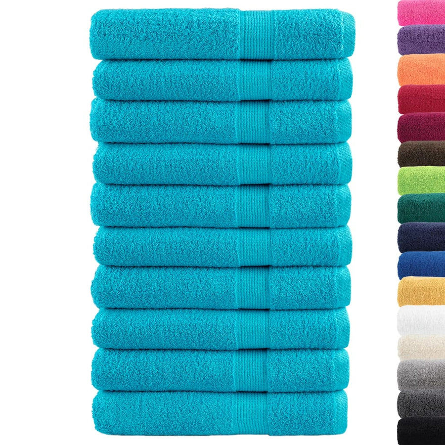 Handdoeken 10 st 600 g/m² 100x200 cm 100% katoen turquoise