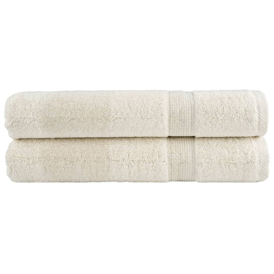 Saunadoeken 2 st 600 g/m² 80x200 cm 100% katoen crèmekleurig