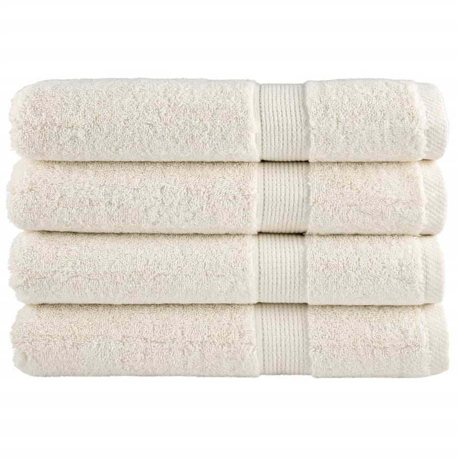 Saunadoeken 4 st 600 g/m² 80x200 cm 100% katoen crèmekleurig