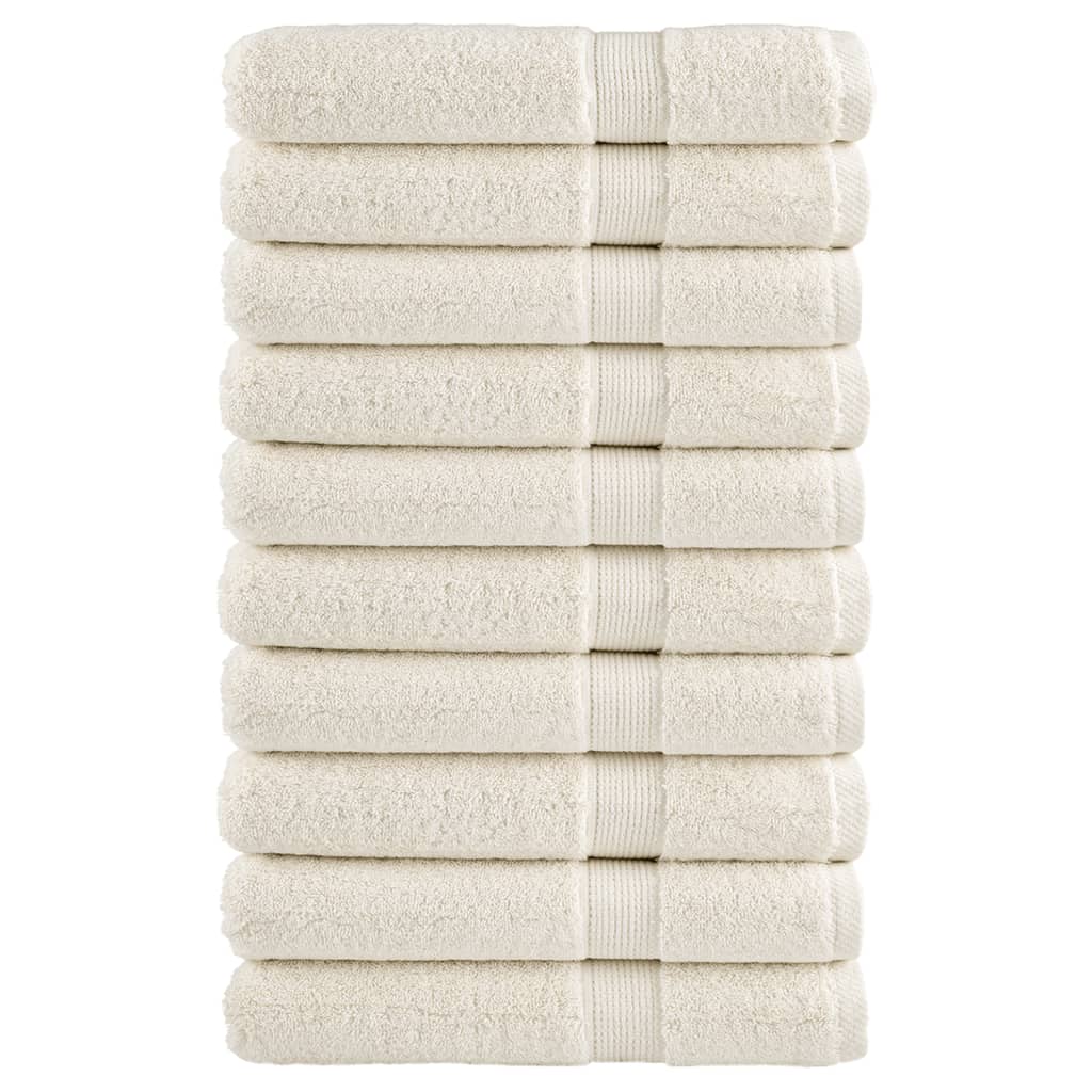 Saunadoeken 10 st 600 g/m² 80x200 cm 100% katoen crèmekleurig