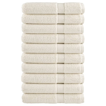 Saunadoeken 10 st 600 g/m² 80x200 cm 100% katoen crèmekleurig