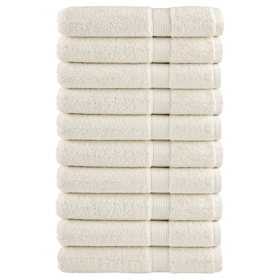 Saunadoeken 10 st 600 g/m² 80x200 cm 100% katoen crèmekleurig