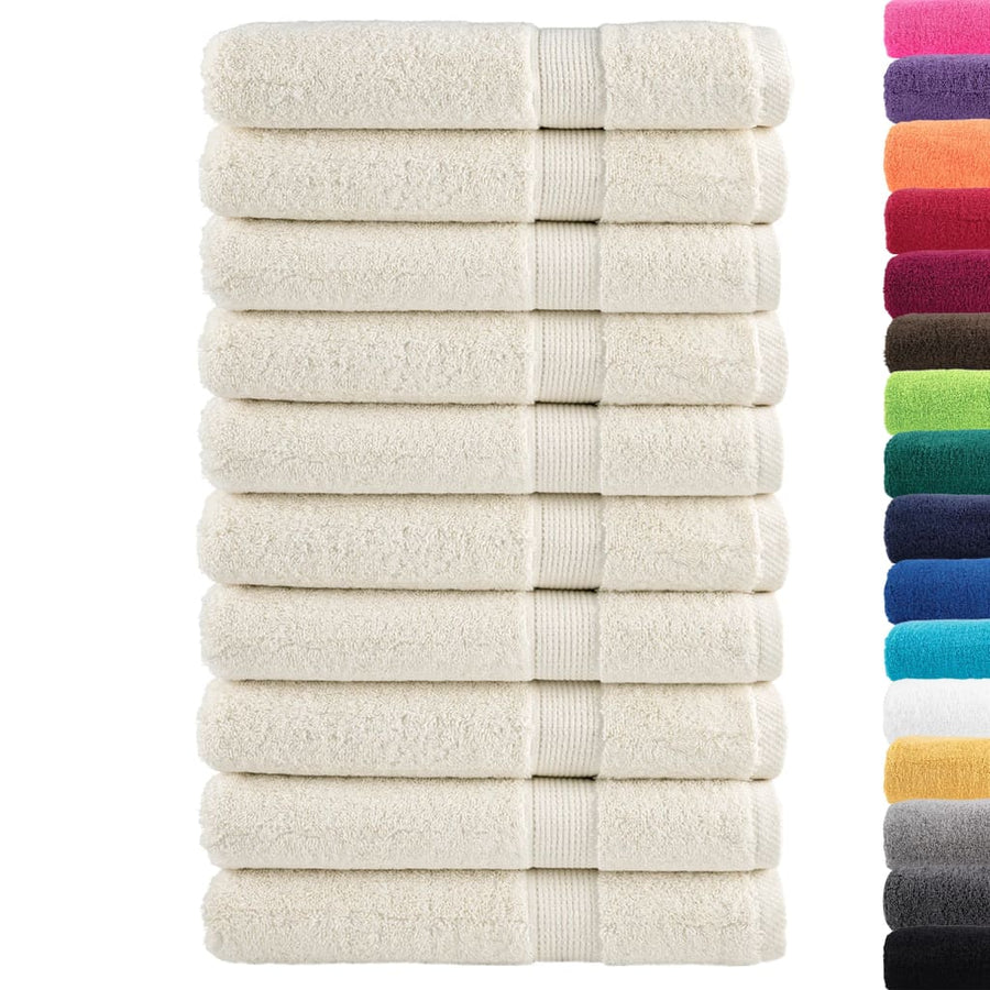 Saunadoeken 10 st 600 g/m² 80x200 cm 100% katoen crèmekleurig