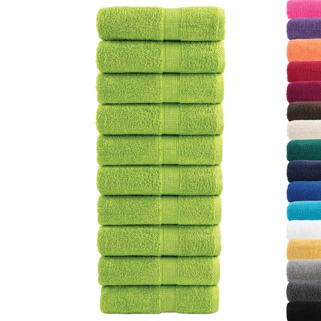 Washandjes 10 st 600 g/m² 30x30 cm 100% katoen appelgroen