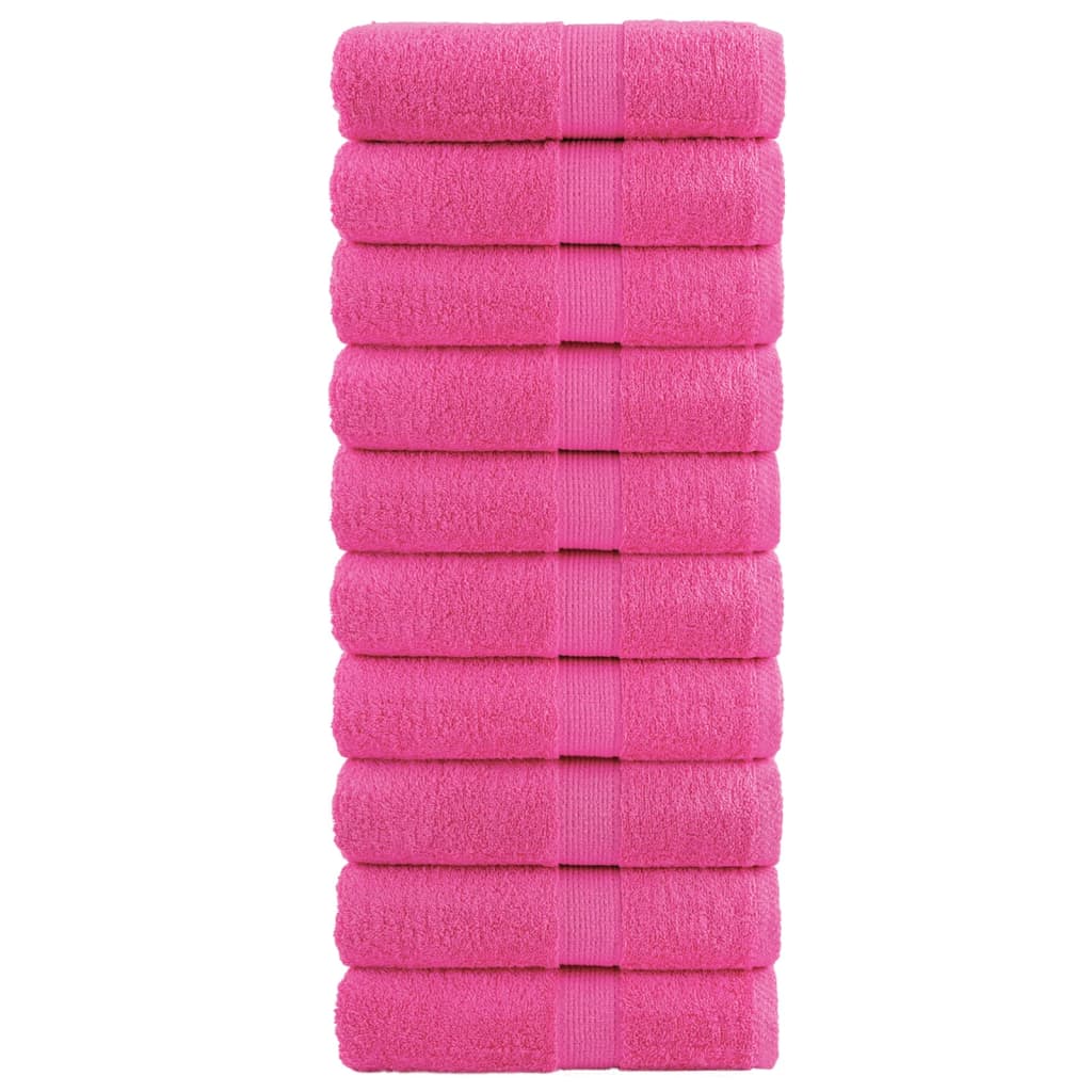 Washandjes 10 st 600 g/m² 30x30 cm 100% katoen roze