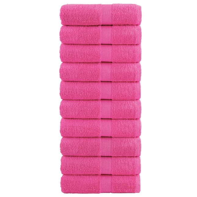 Washandjes 10 st 600 g/m² 30x30 cm 100% katoen roze