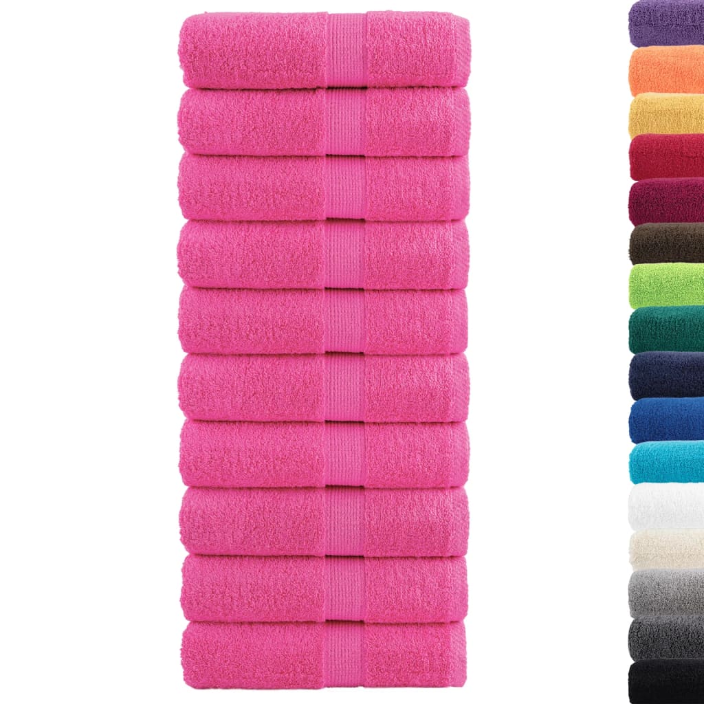 Washandjes 10 st 600 g/m² 30x30 cm 100% katoen roze
