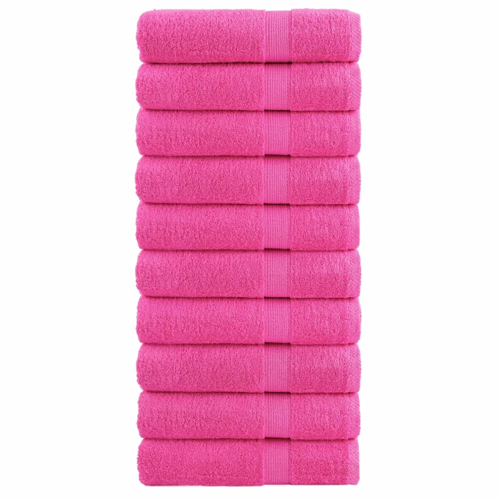 Handdoeken 10 st 600 g/m² 50x100 cm 100% katoen roze