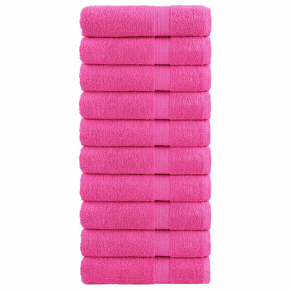 Handdoeken 10 st 600 g/m² 50x100 cm 100% katoen roze